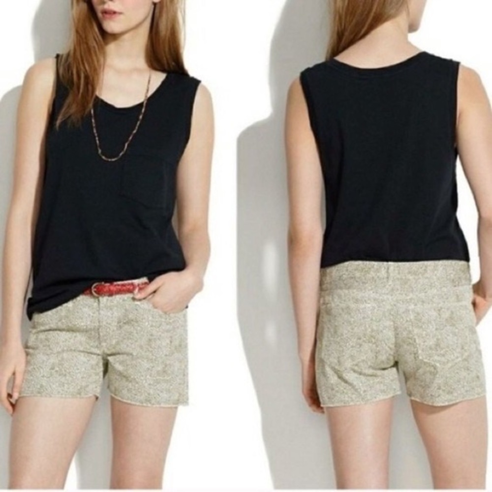 MADEWELL for Anthropologie Safari Dot Print Cotton Shorts Size 30